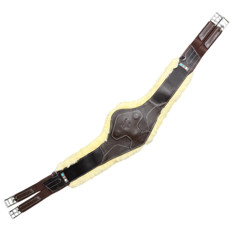 Voltaire Long Sheepskin Anatomical Girth in Chocolate