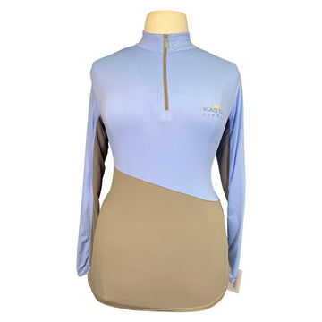 Kastel 'Charlotte' Signature Long Sleeve Shirt in Powder Blue/Grey
