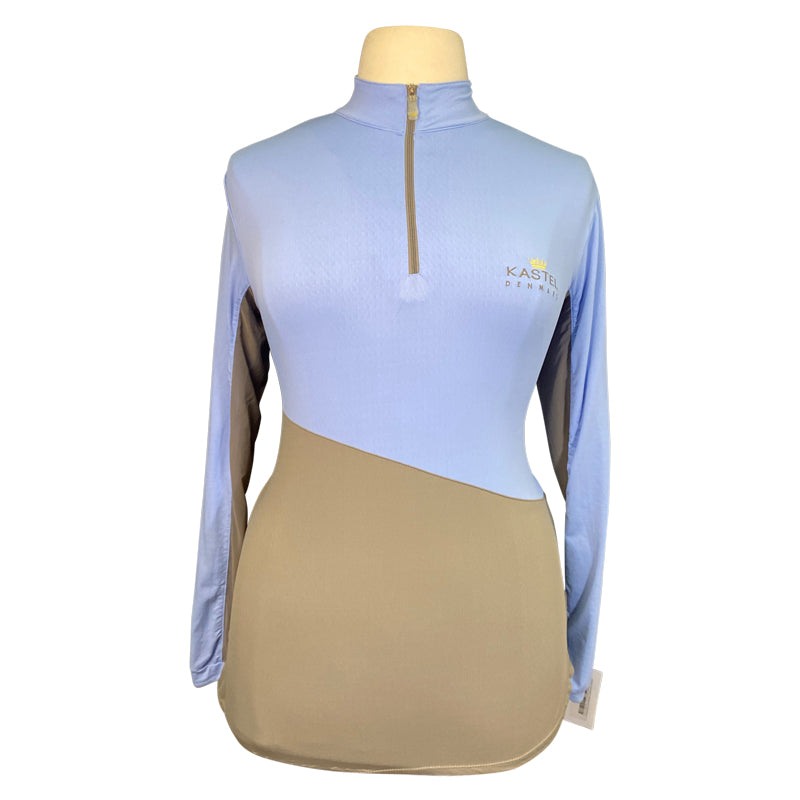 Kastel 'Charlotte' Signature Long Sleeve Shirt in Powder Blue/Grey