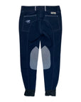 Smartpak Piper Knee Patch Breeches in Navy/Light Blue Piping