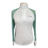 Equine Couture 'Smyrna' Long Sleeve Show Shirt in White w/ Daises - Women's Large