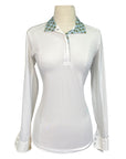 Front of Essex Classics 'Talent Yarn' Show Shirt in White/Happy Avocados - Women's Large