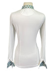 Back of Essex Classics 'Talent Yarn' Show Shirt in White/Happy Avocados - Women's Large