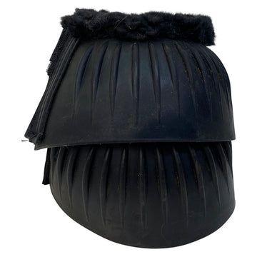 Classic Fleece Top Ribbed Bell Boots in Black