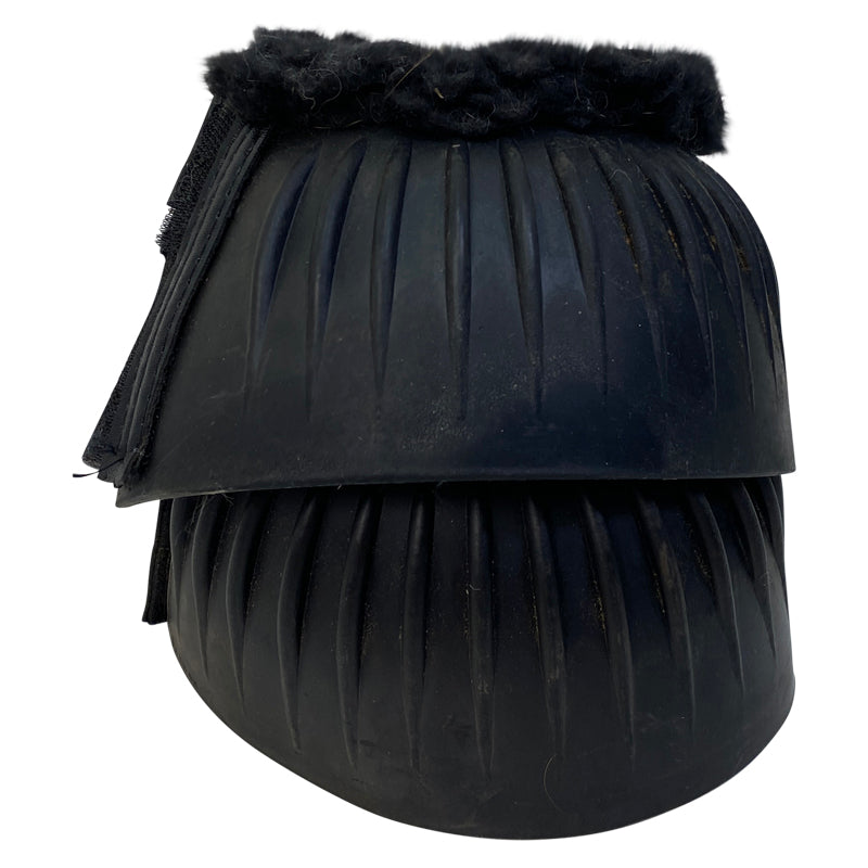 Classic Fleece Top Ribbed Bell Boots in Black