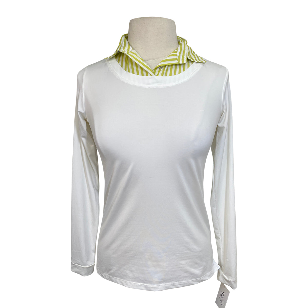 Callidae Practice Shirt in White/Chartreuse Stripe