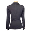 Back of Winston Equestrian Contrast Competition Coat in Navy/White