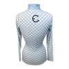 Equestrian Club 'Mia' Long Sleeve Sun Shirt in White/Blue Check