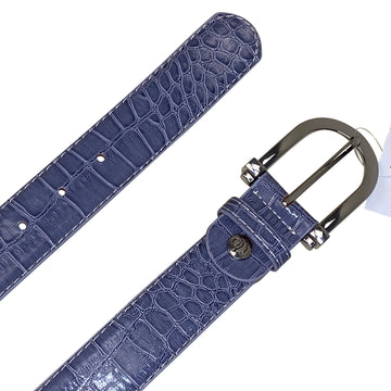Ovation Croc Print Belt  in Dutch Blue