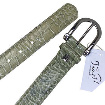 Ovation Croc Print Belt  in Sage Green Crocodile - Large (34