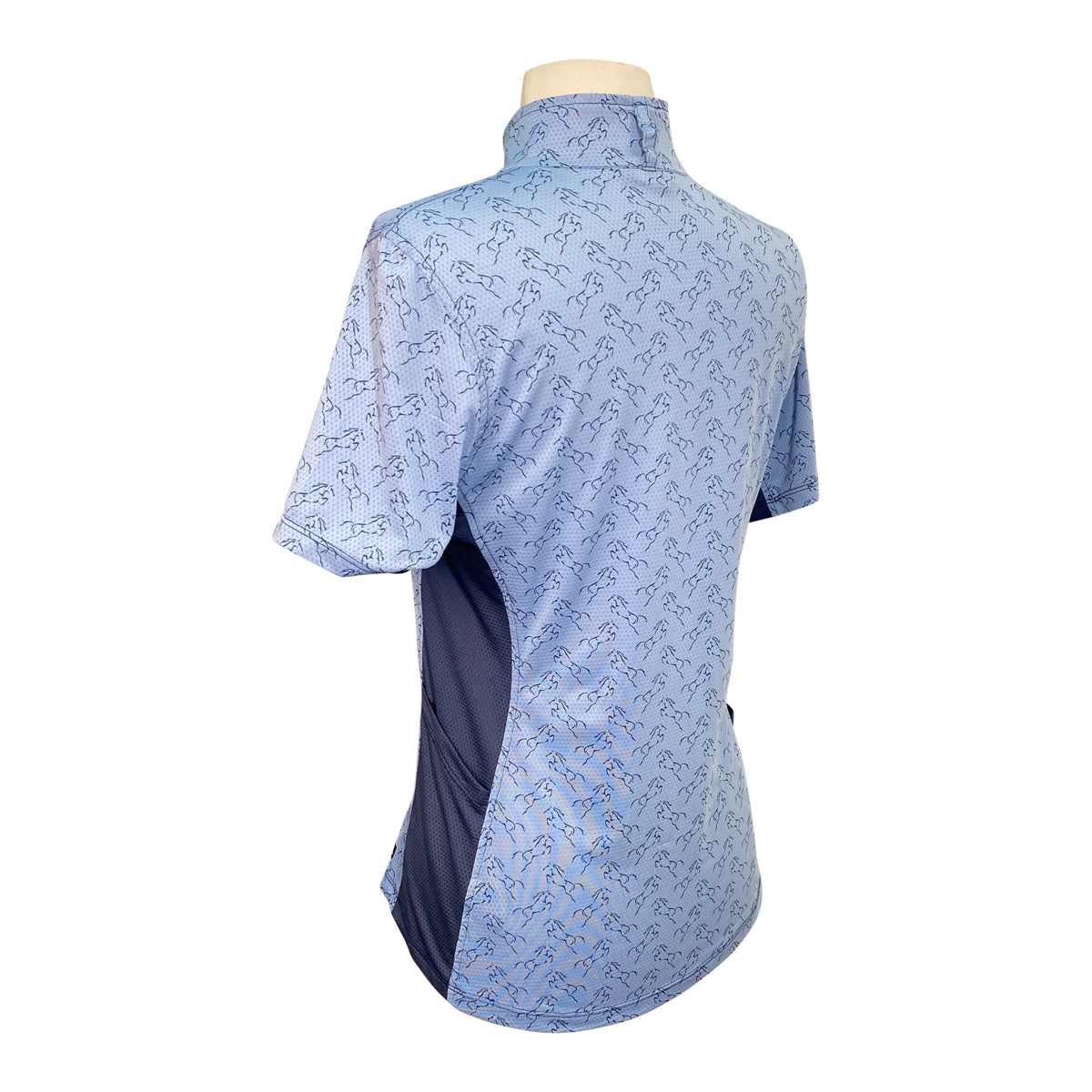 Kerrits 'Ice Fil' Lite Short Sleeve Shirt in Blue Jumping Horses