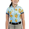 Kastel Cap Sleeve Shirt w/Trim in Light Blue/Oranges - Children's Small