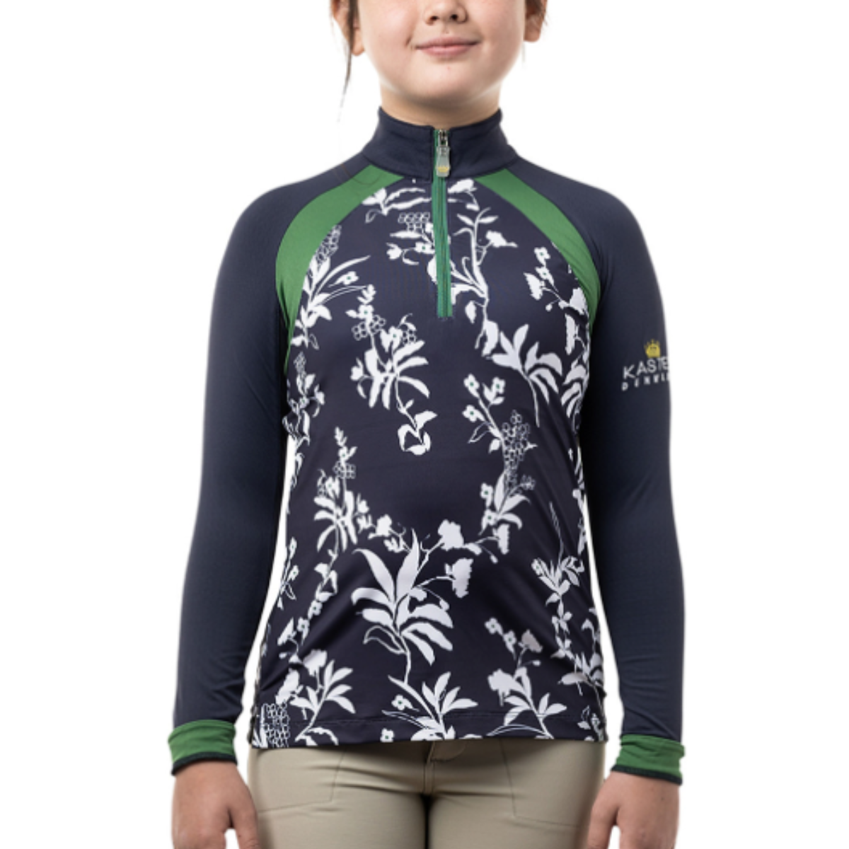 Kastel Raglan Long Sleeve in Navy Floral/Green 