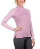 Front of Kastel Long Sleeve Topstitched Raglan Top in Orchid Haze & Mauve Mist - Women's Large
