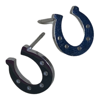 Lucky Horseshoe Earrings in Silver - One Size