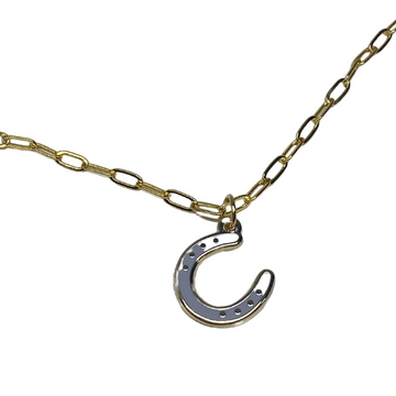 Dapplebay Lucky Horseshoe Necklace in Gold