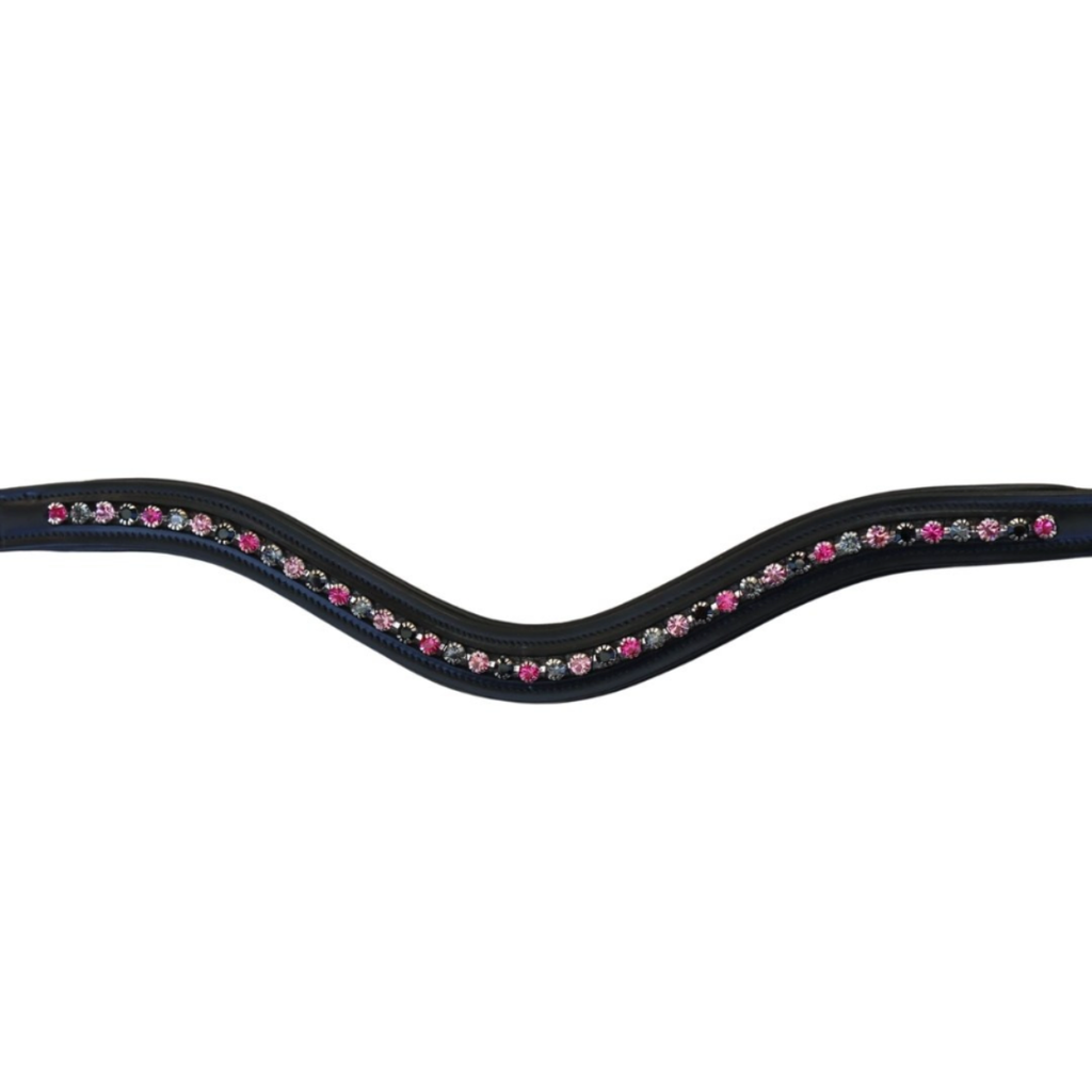 KL Select 'Blackberry' Curved Browband in Black - Oversized