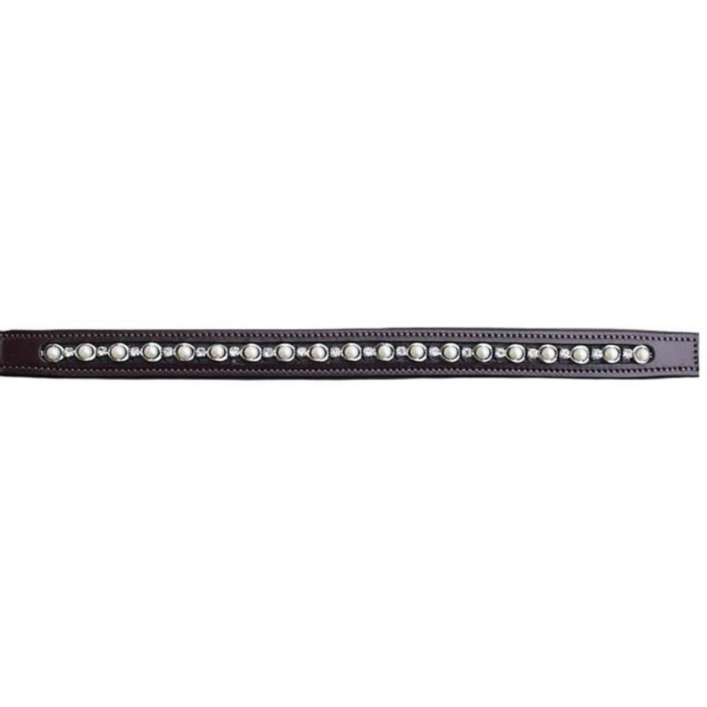 KL Select 'Pearl and Crystal' Browband in Brown - Cob