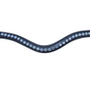 Red Barn by KL Select 'Blue Lagoon' Curved Browband in Black - Oversized