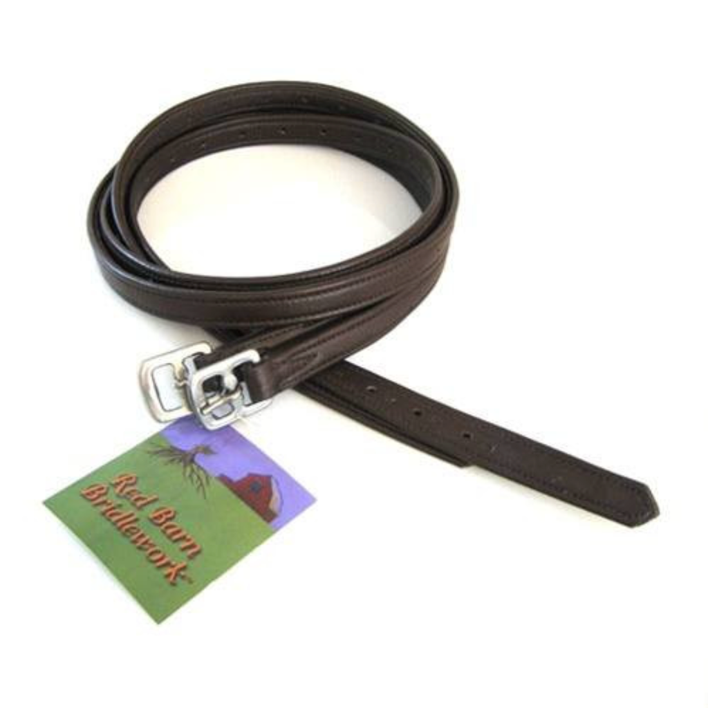 Red Barn by KL Select Calf Lined Stirrup Leathers in Black - 1"x52"