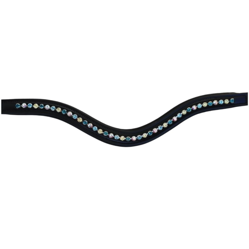 KL Select 'Paradise' Curved Browband in Black - Oversized