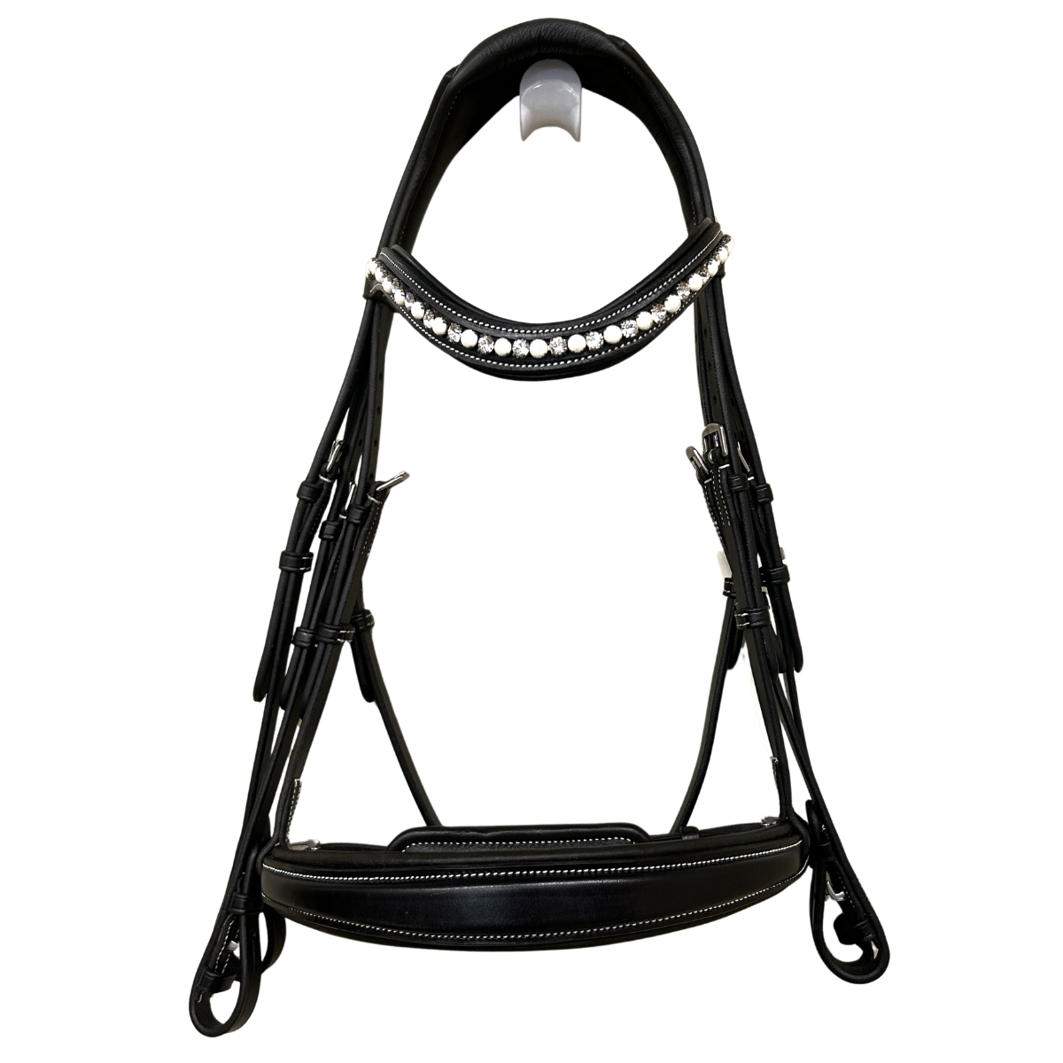 Red Barn by KL Select 'Pace' Weymouth Dressage Bridle in Black - Oversized