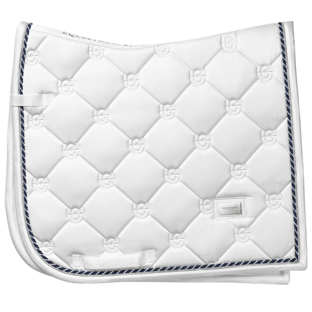 Equestrian Stockholm Dressage Saddle Pad in White Perfection