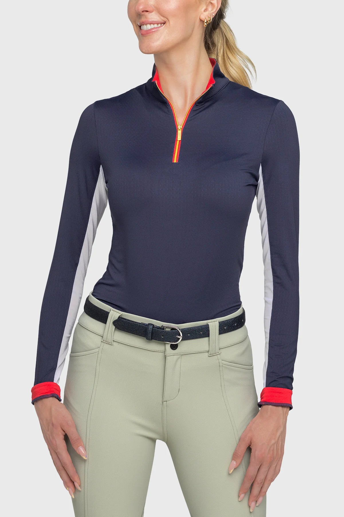 Front of Kastel 'Olympic' Long Sleeve Sun Shirt in Navy - Women's XS