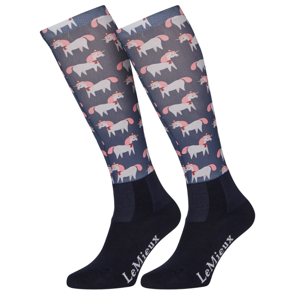 LeMieux 'Footsies' Socks in Christmas Unicorns