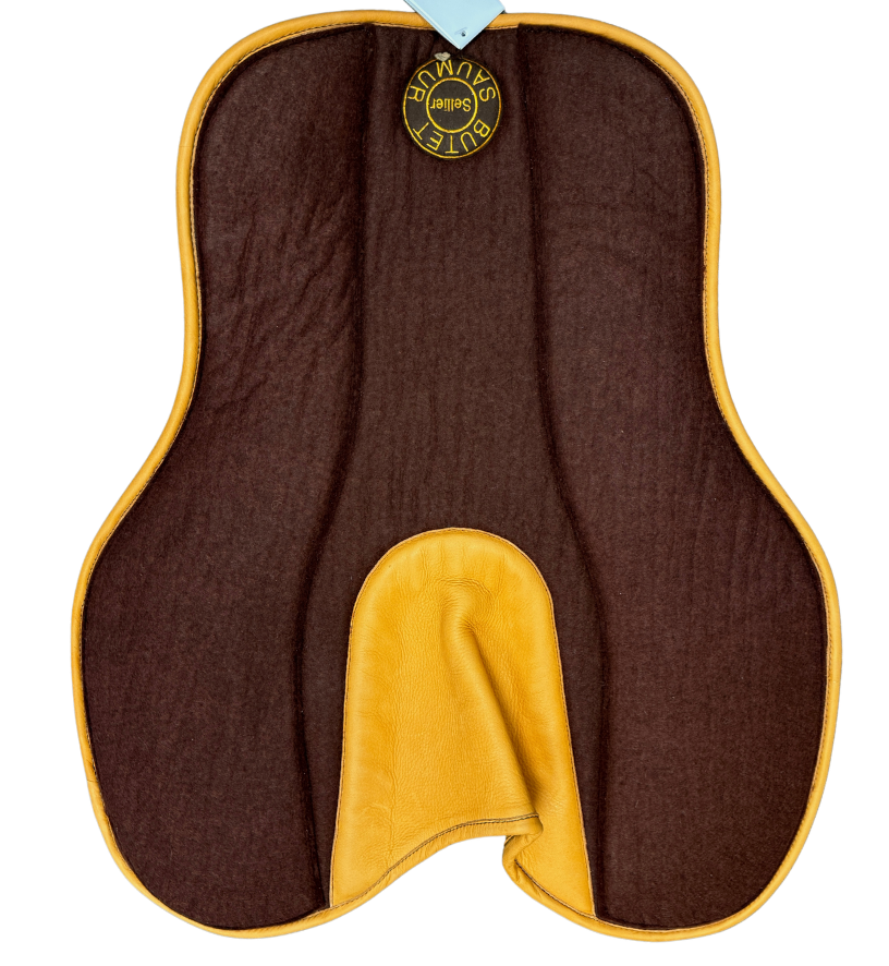 Butet Standard Full Riser Felt Half Pad in Chocolate/Gold