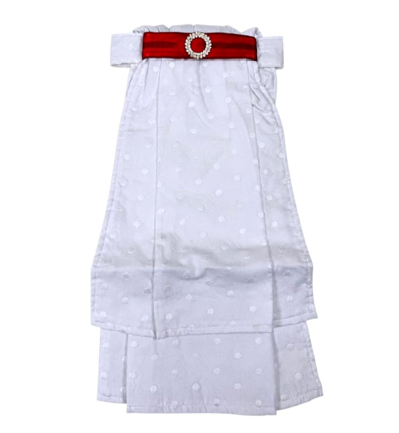 Dara James Designs Stock Tie in White/Wine - One SIze