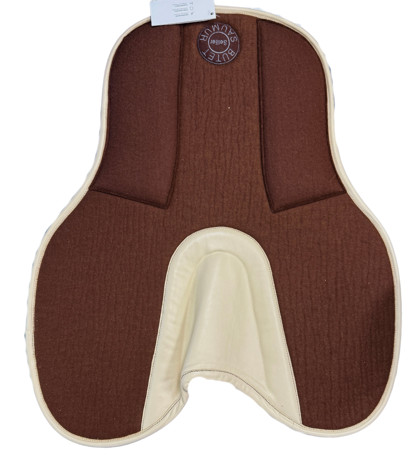 Butet Standard Rear Riser Felt Half Pad in Chocolate & Cream
