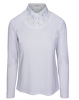 Callidae 'The Practice' Long Sleeve Shirt in White w/Blue Flamingoes