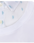 Callidae 'The Practice' Long Sleeve Shirt in White w/Blue Flamingoes