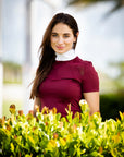 Equisite 'Bella' Short Sleeve Show Shirt in Merlot