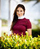 Equisite 'Bella' Short Sleeve Show Shirt in Merlot