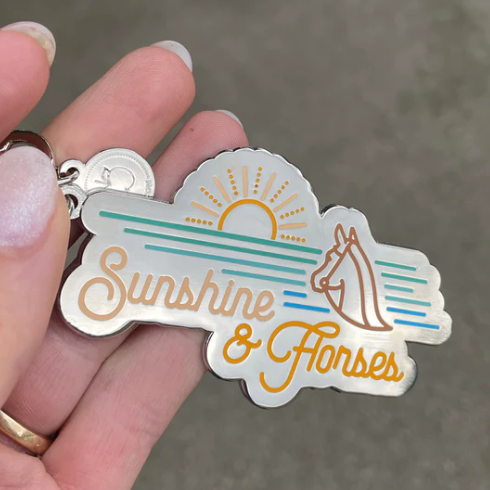 Dapplebay &quot;Sunshine and Horses&quot; Keychain in Silver Sunshine - One Size