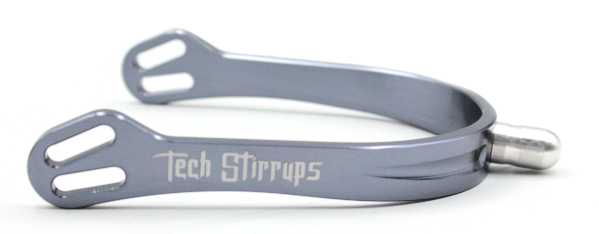 Tech Stirrups Verona Short Spurs in Titanium - One Size