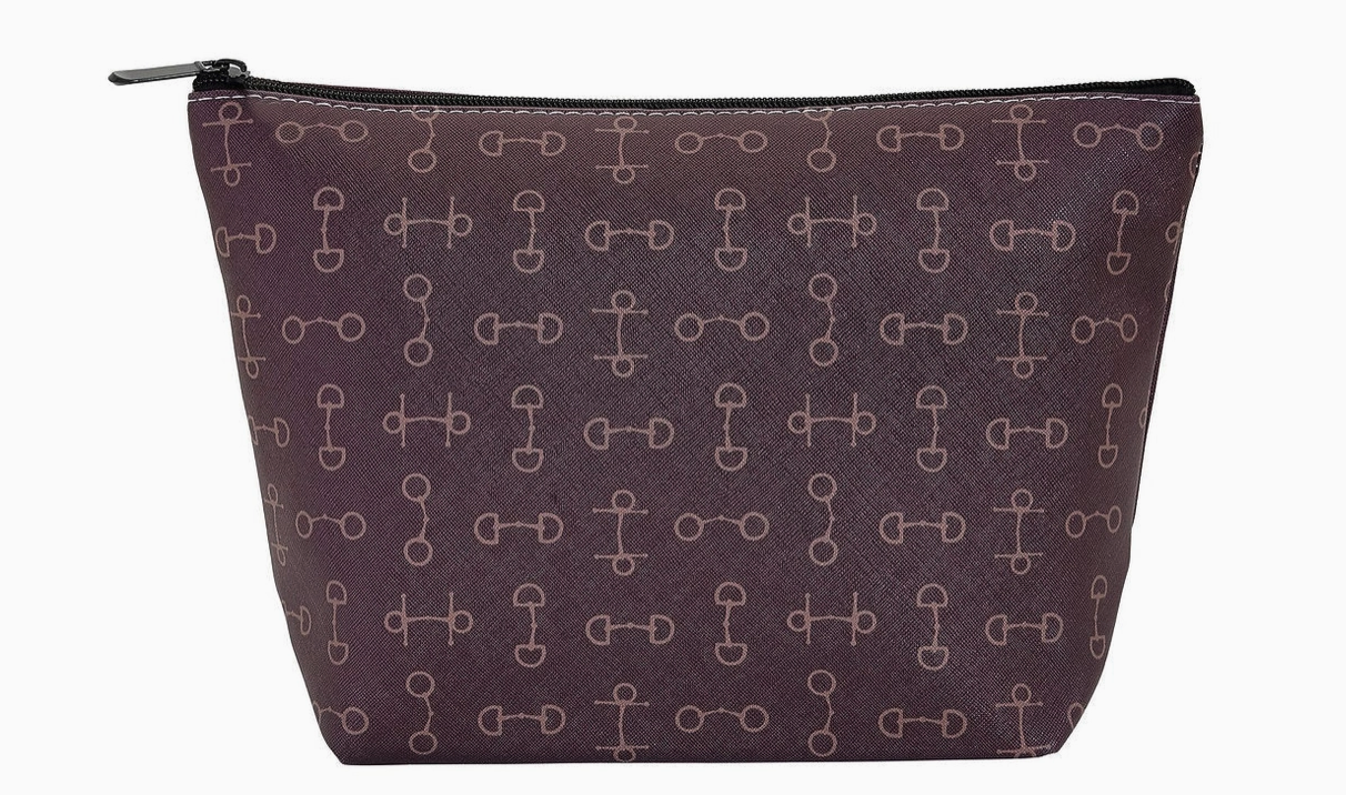 Awst Int'l Lila Large Cosmetic Pouch in Brown Snaffle Bits - 8" x 12"