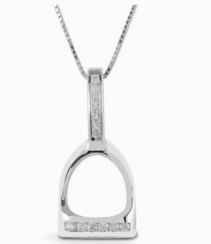 Awst Int&#39;l Sterling Silver &amp; Cz Stirrup Necklace in Silver - One Size
