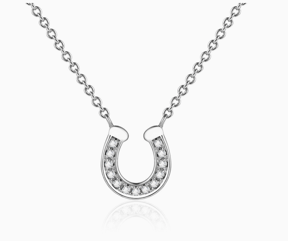 Awst Int&#39;l Rhodium &amp;amp; Cz Horseshoe Necklace in Silver - One Size