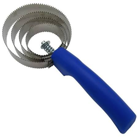 Metal Spiral Curry Comb in Blue/Silver