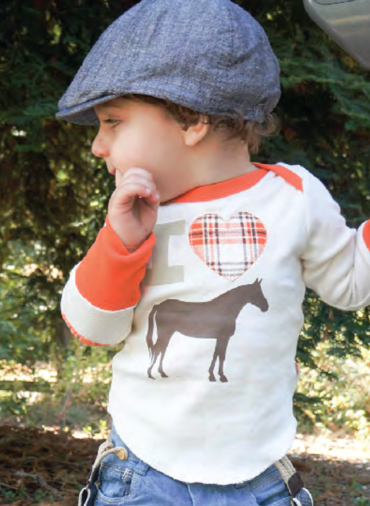 Mini Britches Long Sleeve &#39;I &lt;3 Ponies&#39; Shirt in Orange  - Children&#39;s 3T