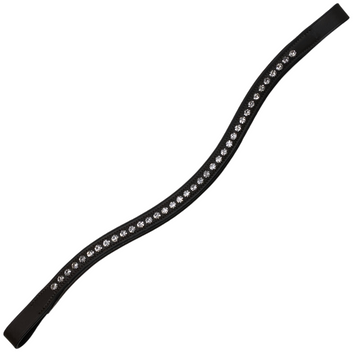 Halter Ego Padded Crystal Browband in Brown/Clear Crystals - 16.5