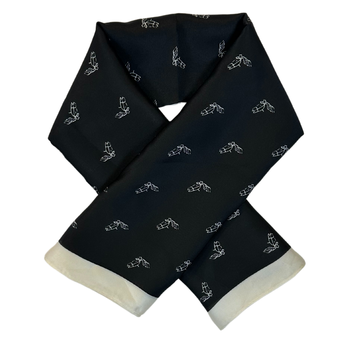 Vintage Horse Square Scarf in Black/Horse Silhouettes