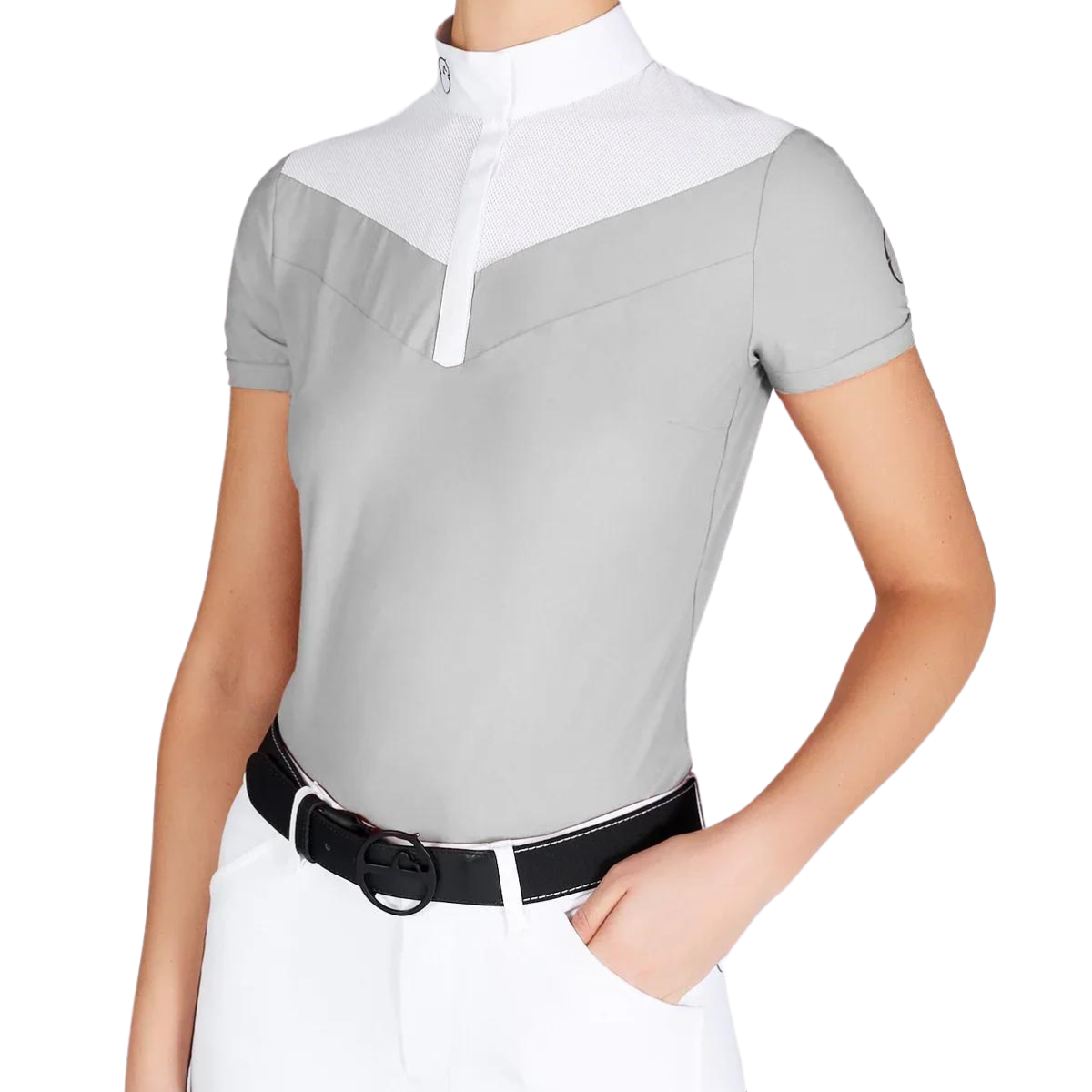 Vestrum Simeri Short Sleeve Show Shirt in Light Grey/White - Women&#39;s Small