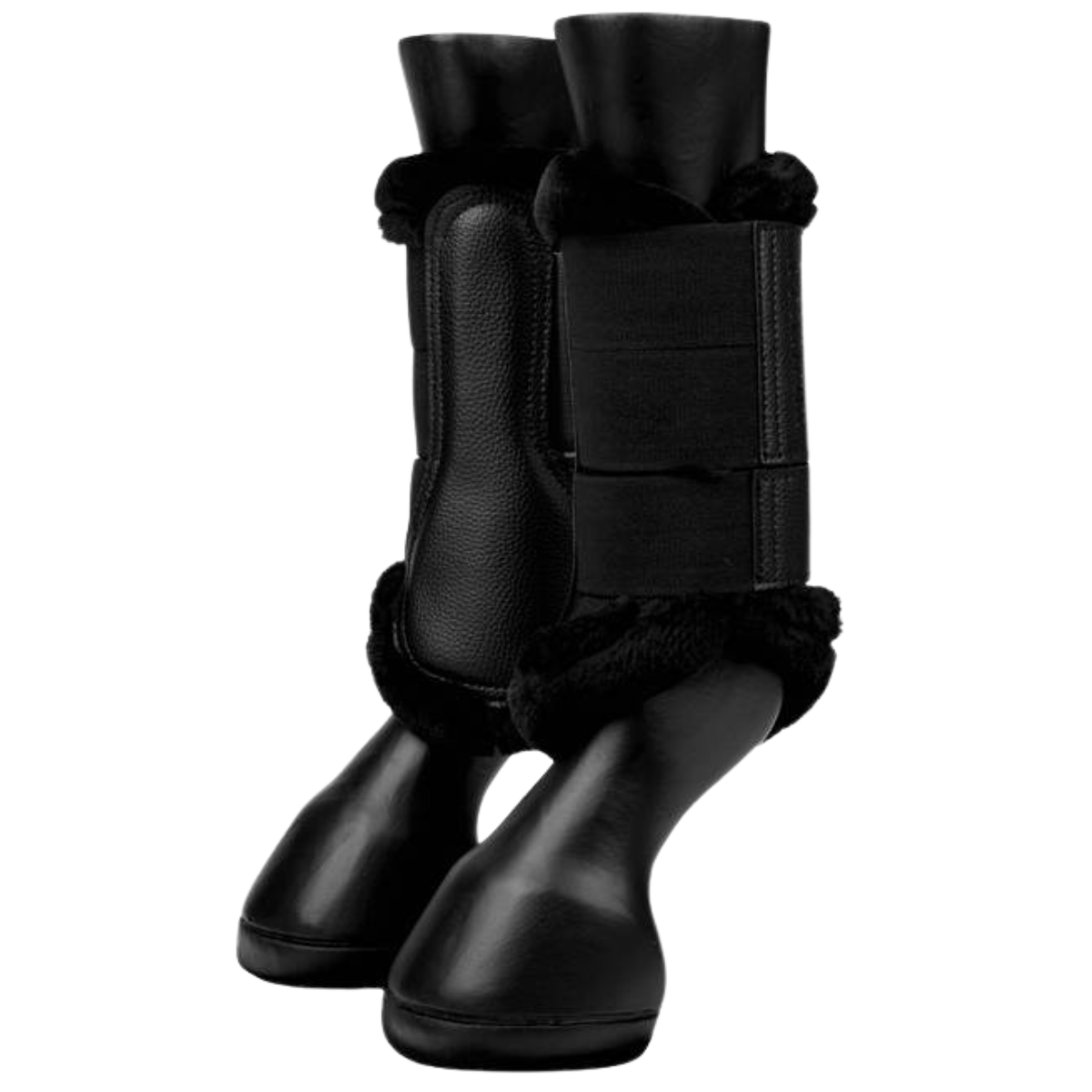 LeMieux Fleece Edged Brushing Boots in Black/Black