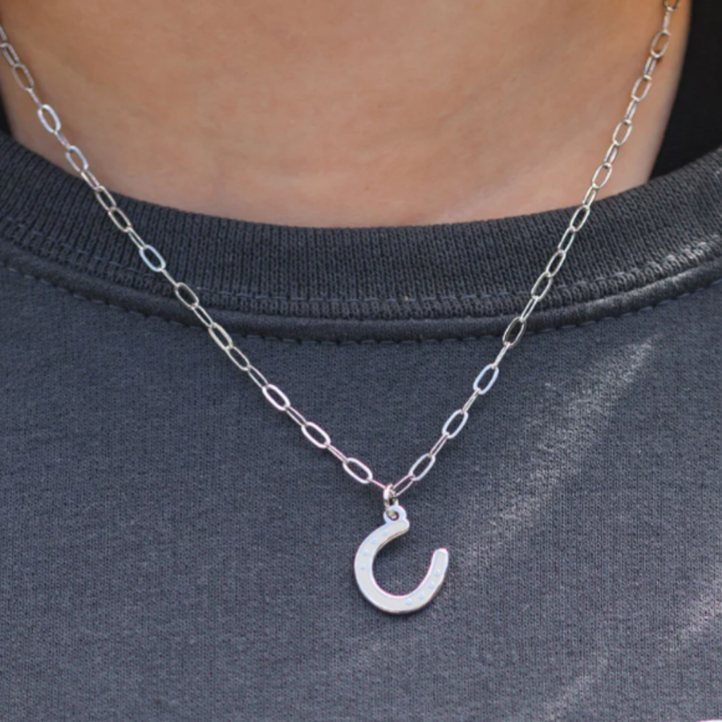 Dapplebay Lucky Horseshoe Necklace in Silver