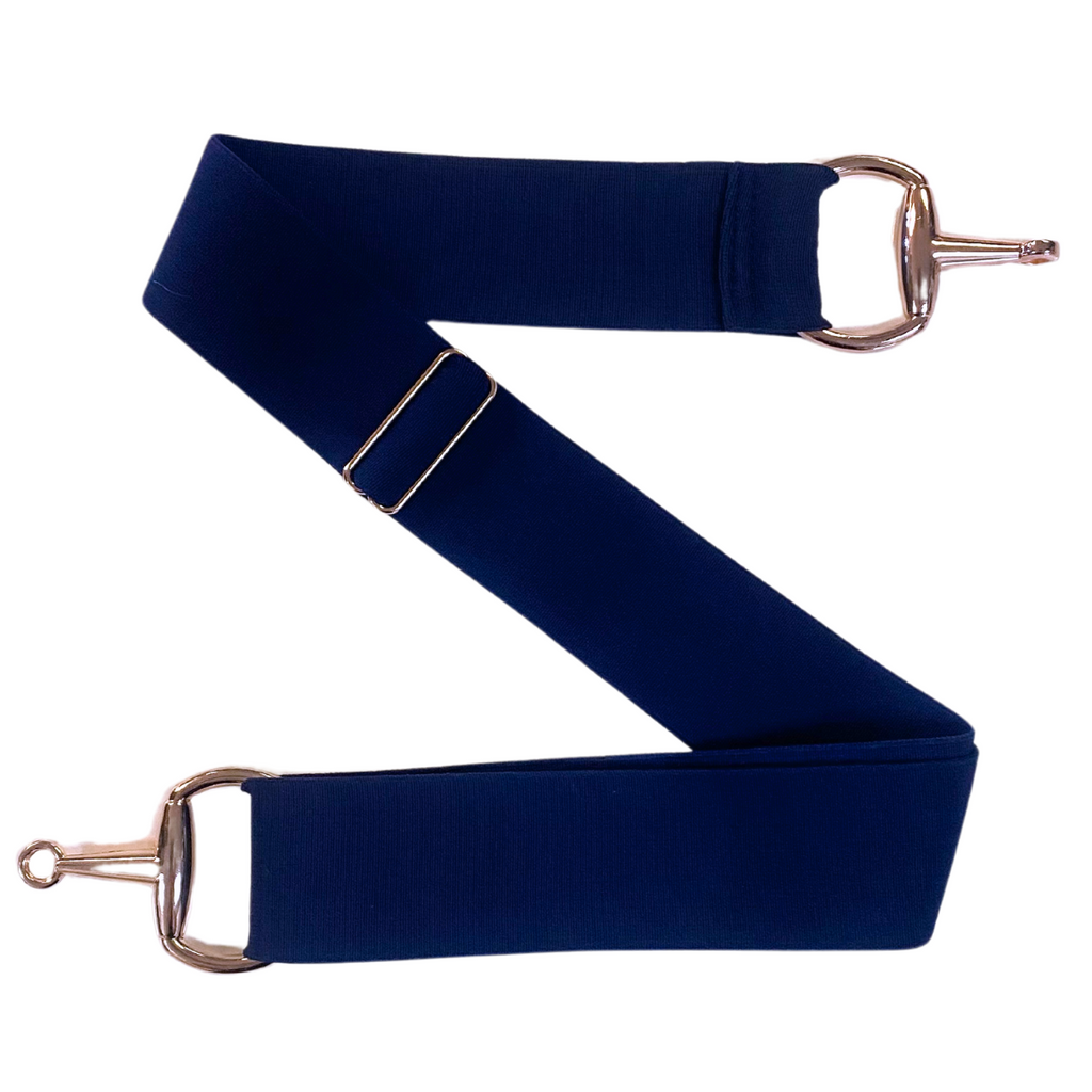 Elastic Snaffle Bit Belt in Navy One Size