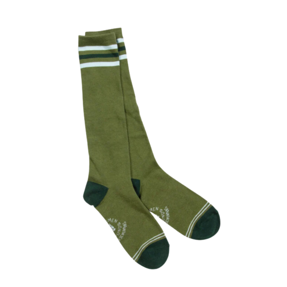 Huntsmen &amp; Hounds Three Striped Tall Socks in Olive